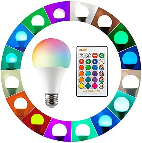 LUOFDCLDDD Smart Led Light Bulb,RGB Dimmable Bulb with Remote Control, E27 Base Wireless Smart Bulb 16 Colors