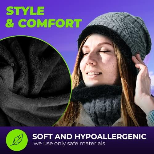 Bluetooth Шапка Wireless with Hat Scarf – Слушалки Beanie Шапка with Upgraded Bluetooth 5.0 - Безжична Шапчица