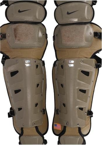 Will Smith Los Angeles Dodgers на Играта-Used Brown Найки Shin Guards vs. Miami Марлини on May 15, 2021 - Other Game Used MLB Items