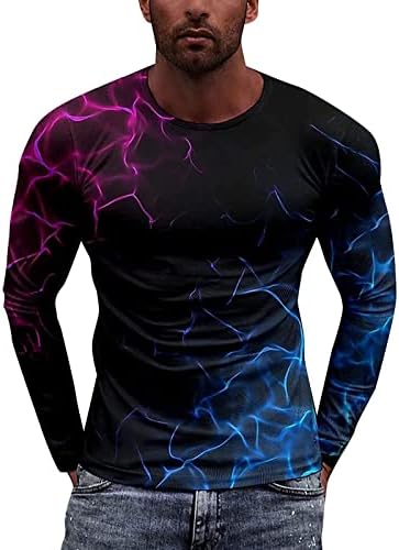 Мъжки Ризи С Дълъг Ръкав Графичен и 3D Дизайн на Модни Тениски Ежедневни Забавни Печатни Тениски Риза Спорт