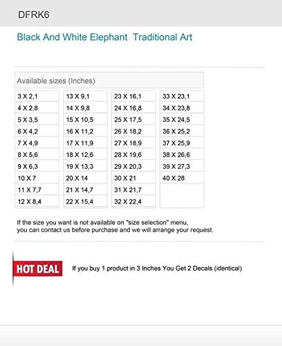 Етикети Стикер Черно Бял Слон Традиционното изкуство 4 X 2,8