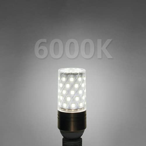 HT PETTER LED Corn Bulbs,12W Candelabra LED Light Bulbs ,E12 Base,1600LM 6000K,120W Еквивалент на лампи с нажежаема жичка ,Edison Screw Bulbs, Non-Dimmable, Опаковка of 4 (12W/6000K/E12)