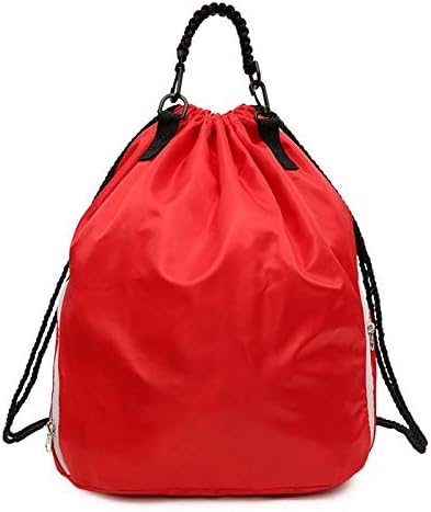 Модерна чанта Great Drawstring Double Shoulders School Travel Bag Backpack Bag (Цвят : червен)