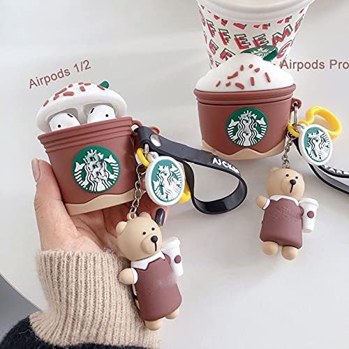 EJOSHELL Сладко Coffee Frappuccino Cup Case е Съвместим с Airpods2 Aiprods Шоколадово Кафяво Boba Bubble