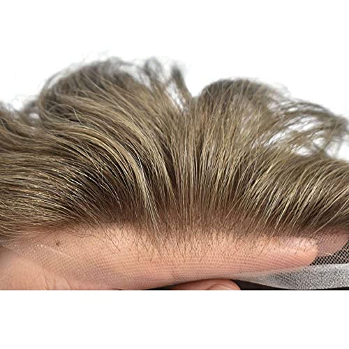 ПЕЙ AHAIR Full Lace Мъжки Toupee For Men Soft Swiss Дантела Human Hair Replacement System Light Density