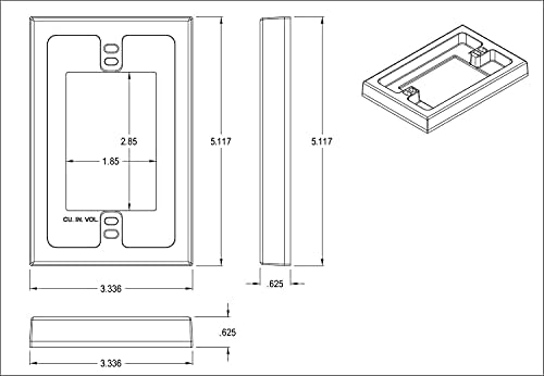 iMBAPrice BES1-1 1-Gang Неметаллический Плитък Повърхностен Удължител Кутии, бял