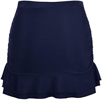 Hilor Women ' s Skirted Bikini Bottom High Waisted Swim Bottom Shirred Разчорлям Swim Skirt