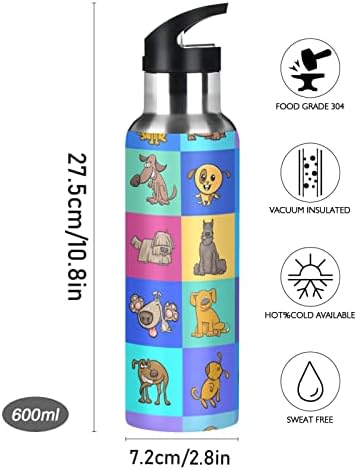 Бутилка За Вода с Шарките на Анимационни Кучета Вакуумно Изолирано Бутилка За Вода от Неръждаема Стомана