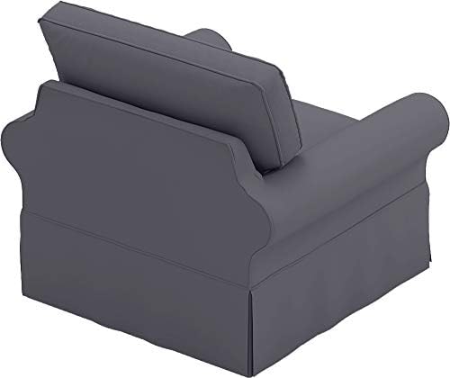 HomeTown Market Sofa Covers Custom Made for Pottery Barn PB Basic Chair Slipcover (PB Basic Chair (широчина: 39.5), Polyest Лен Тъмно сиво)