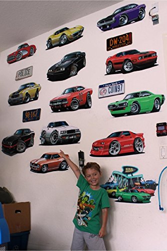 2010-2012 Camaro Wall Decal Vintage 3D Cartoon Car Подвижни Етикети Винилови Стикери за Стена за Детска Стая