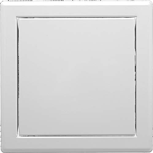REPA MARKET Access Panel Door White Plastic Opening Flap Cover Plate - Box Door Lock - Вратата се затвори (6x6, метал - Функция за отваряне/затваряне на кликване)