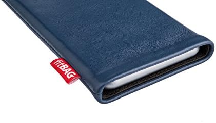 fitBAG Beat Blue Обичай Ръкав за Lenovo Moto Z Play. Тънка кожена чанта Nappa с Вградена подплата от микрофибър