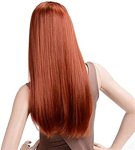 Перуки Косата на Перука Перуки са Съвместими с Жени с Дълги прави Перуки, направени от Синтетични Оранжев цвят Женски перука Cospaly в Централната част на Косата Сребр