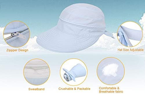 Простотата на Шапки за Жени UPF 50+ UV Sun Protective Convertible Beach Visor Шапка
