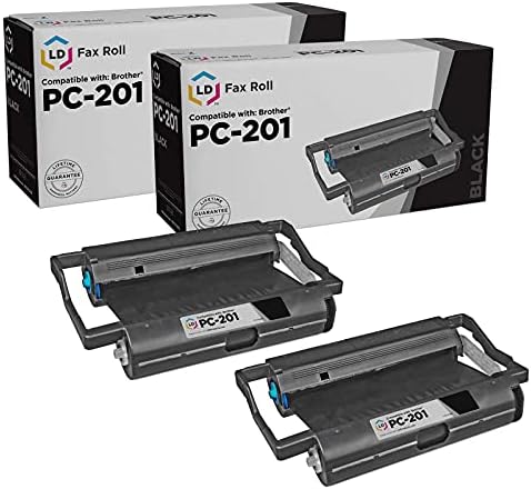 Съвместим с LD факс касета с резервна ролка за Brother PC201 (2 опаковки)