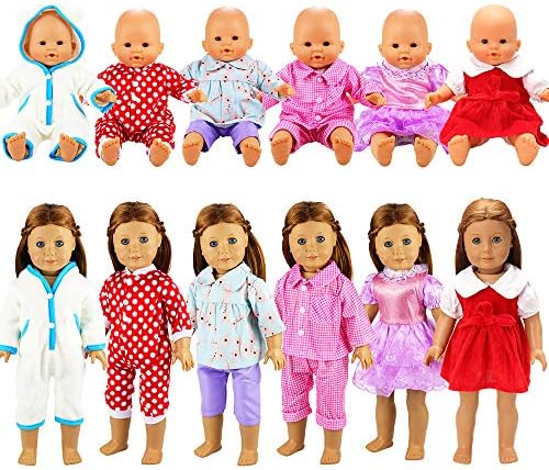 BARWA 6 Комплекта Рокли, Облекло Тела Дрехи Ръчна изработка на Костюм за 14-16 Инчов Детски Кукли и 18-Инчови Кукли