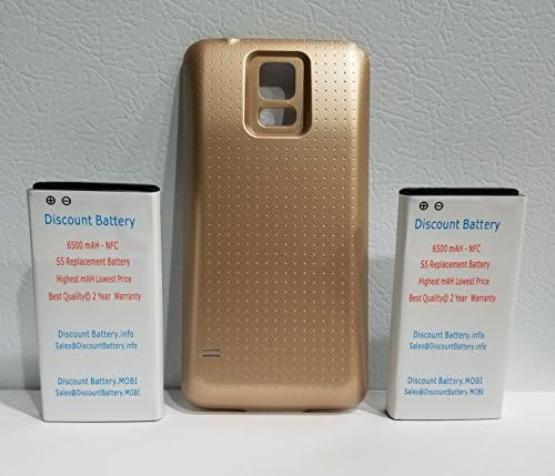 Сменяеми батерии с капацитет 6500 mah (x2) за вашия мобилен телефон Samsung Galaxy S5 с удължен заден капак