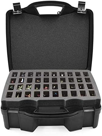 CASEMATIX Miniature Storage Hard Shell Figure Case - 80 Slot Figurine Minature Carrying Case with Customizable Foam Layer for Large Miniatures е Съвместим с Warhammer 40k, Dungeons & Dragons & More!
