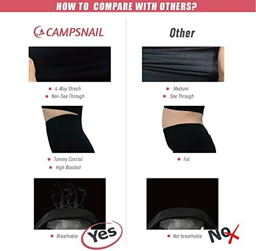 CAMPSNAIL 2 Pack Гамаши с Висока Талия за Жени - Корема Control Soft Compression Black Yoga Pants Workout for Running