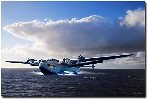 Planejunkie Yankee Clipper by Peter Chilelli - Боинг 314 Clipper - Aviation Art Print (Open Canvas Edition - Large - Размер на изображението: 24 x 36)