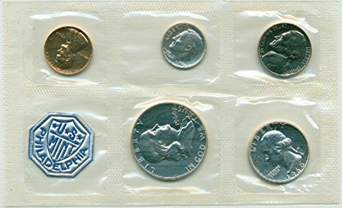 1960 P 5 Монета Сребро Монетен Двор на САЩ Proof Set Proof