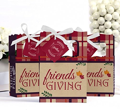 Голяма точка за щастие Приятели Празник на Благодарността - Friendsgiving Party Favor Boxes - Комплект от 12
