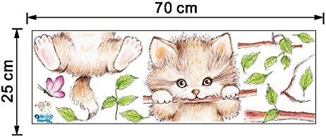 Amaonm Карикатура Сладък Котка На Клоните На дърво Стикери За стени Подвижна Коте Стикери За Стена Декор