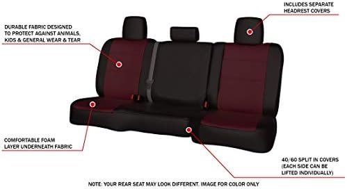 Седалка на третия ред: ShearComfort Потребителски Водоустойчиви калъфи Cordura Seat Covers за Ford Explorer (2002-2005 г.) черен на цвят, с бордовым за пейки, за 2 души, с Регулируеми облегалки