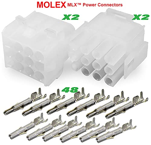 Molex -1 Пълен комплект - (12 вериги) w/14-20 AWG, Съединител тел - 2.13 mm D, Заключване на затвора, MLX