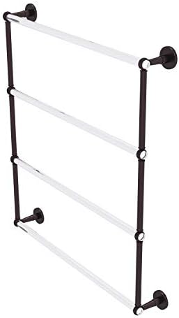 Allied Brass CV-28T-30 Clearview Collection 4 Tier 30 Inch Ladder Twisted Accents Towel Bar, Античен Бронз