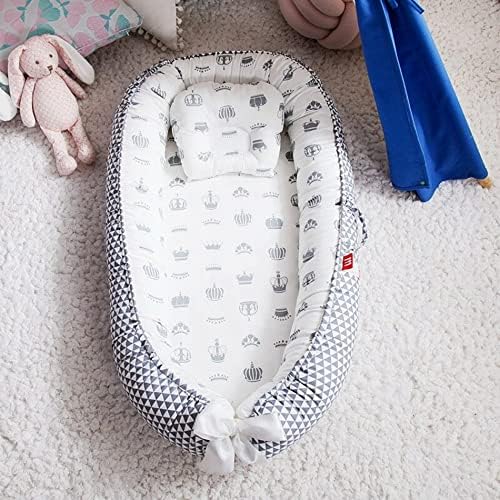 DWJ Baby Nest, Travel Portable Baby Bed Newborn Crib Бебета Кресло for Co Sleeping, Бебе Bassinet Snuggle Mattress Floor Seat (Различни crown)