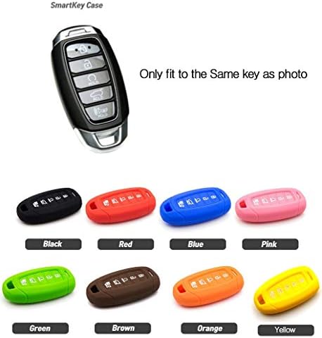 LIGHTKOREA 5 Button Silicone fob Remote Smart Key Case Protector Cover Аксесоари са Съвместими с Hyundai Palisade 2020 2021 (кафяв)