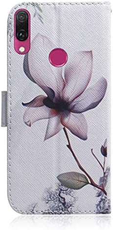 Калъф за мобилен телефон Great Magnolia Flower Pattern Colored Drawing Horizontal Leather Flip Case for Huawei Y9 (2019) / Enjoy 9 Plus, с притежателя на слота за карти и портфейла си