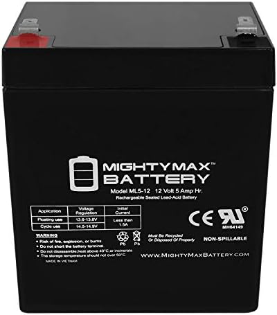 Mighty Max Battery 12V 5AH SLA Батерия Замества Занаятчийска AssureLink Garage Opener Brand Продукта