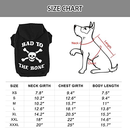 EXPAWLORER Bad to The Bone Printed Skull Cat Fleece Sweatshirt Dog Hoodies¡