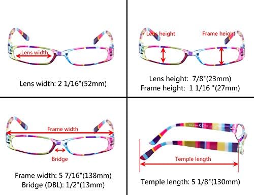 BFOCO Дамски Очила За Четене 3 Двойки за Жени Четене Пролет Панта Модел Дизайн на Малки Лещи Читатели