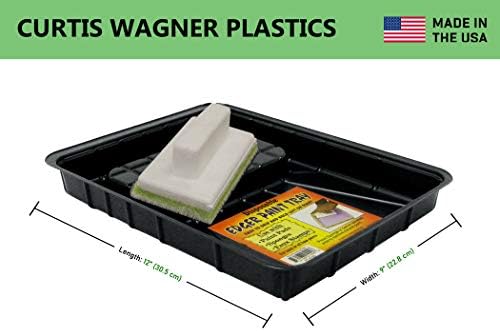 Curtis Wagner Пластмаси Edger Paint Tray (5-Pack) - (с Размери: 9 x 12) Удобен, сверхпрочный пластмасови за еднократна и многократна употреба подложка за вашите валяци и четки - Малки Ср?