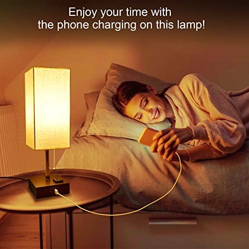USB Настолна Лампа,Comzler Small Лампа Нощна Лампа с USB Порт за Зареждане на вашите устройства,на Топло