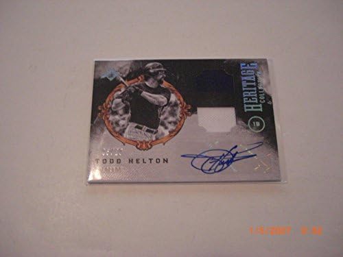 Тод Helton 2017 Diamond Kings Dual Game Used Jersey Auto 5/10 Signed Card - Бейзболна игра Used Cards