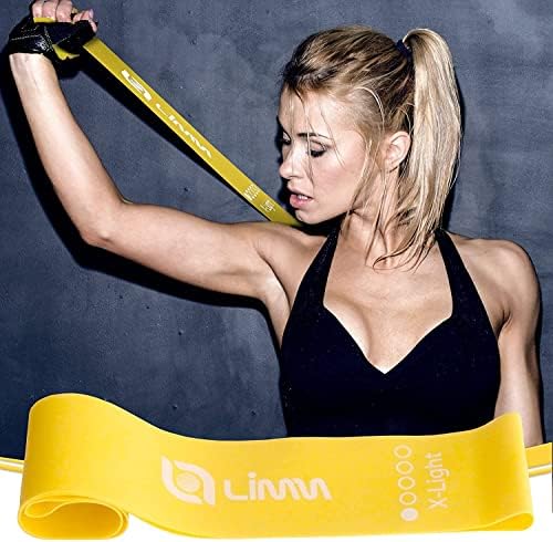 Limm Resistance Loop Exercise Bands - Набор от 5 Еластични ленти за тренировки с Инструкция и чанта за носене - Еластична лента за домашни тренировки и физиотерапия за жени и мъже