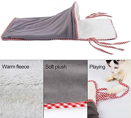 CWUWO Пет Bed Lovel Cat Sleeping Cat Sonar Role Cat Tunnel to Play Warm Winter House Желязо Cage Cat Sack Anti-Cold Пет Bed